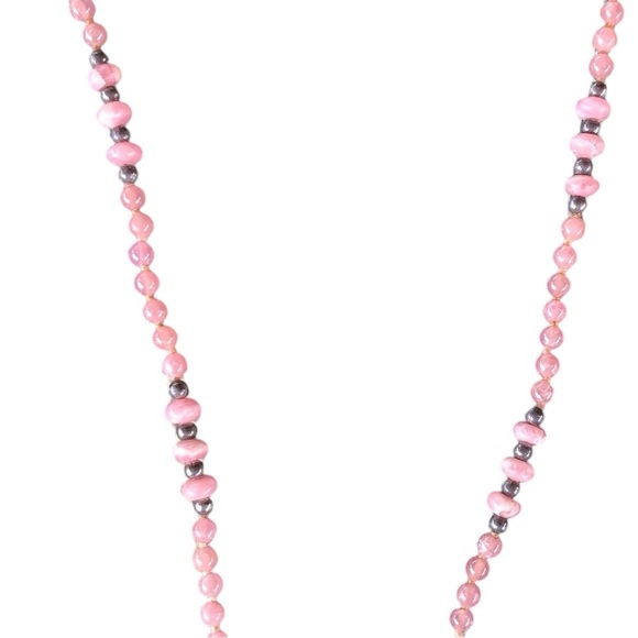 Delicate Ruby, Rose Quartz, and Pink Tourmaline with .925 beads Lariat Necklace - Picture 3 of 8